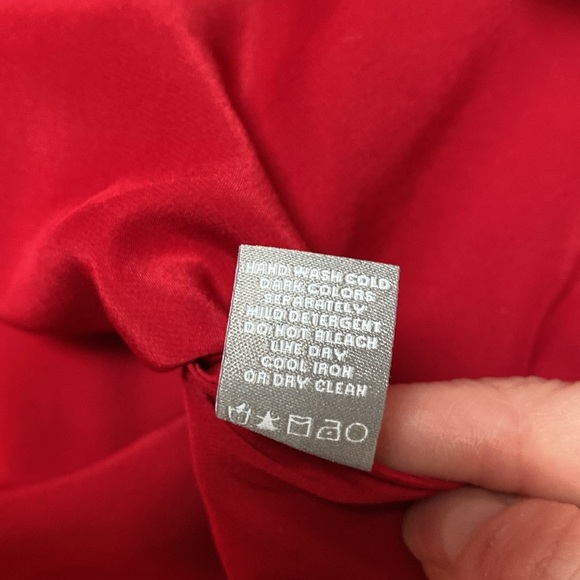 Neiman Marcus Intimates Red 100% Silk Pajamas 2pc Set Bottoms Pants Top Shirt - Picture 9 of 15